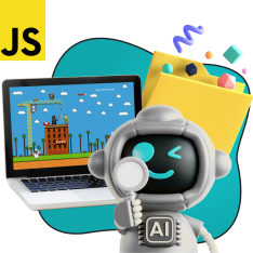 Язык программирования JavaScript + AI. Проектное обучение + геймификация + AI-помощники - КИБЕРшкола программирования для детей, компьютерные курсы для школьников, начинающих и подростков - KIBERone г. Владимир